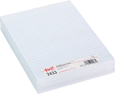 Pacon 10-1/2 x 8 Essay and Composition Loose Leaf Paper, 3/8 Ruled without Margin, White, 500 She