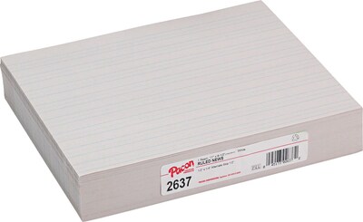 Pacon Newsprint Practice Paper W/Skip Space, 8-1/2 x 11, 1/2 Long Way Ruled, White, 500 Sheets/Pk