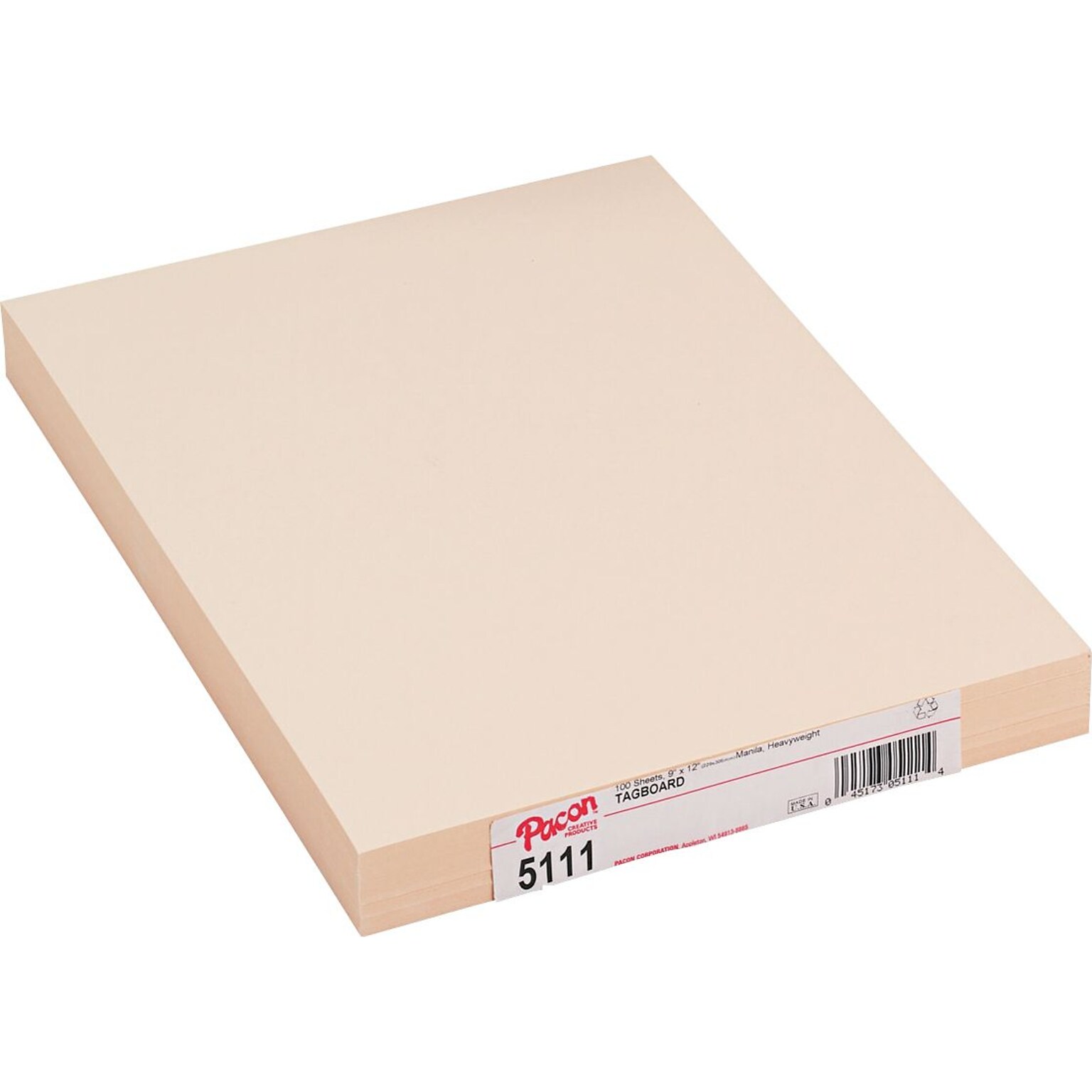 Pacon Manila Tagboard, Heavyweight, 9W x 12H, 100 Sheets/Pk