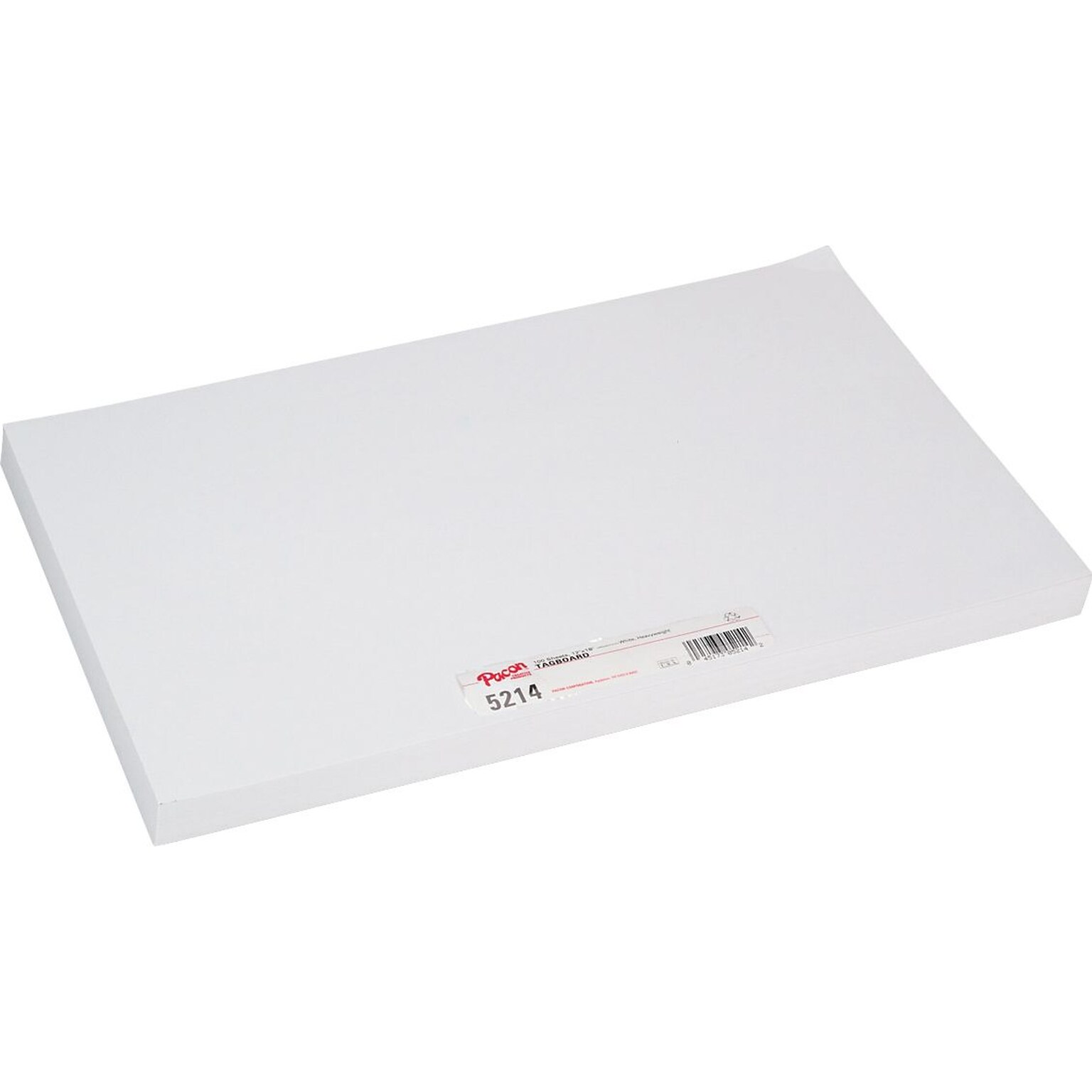 Pacon White Tagboard, Heavyweight, 12W x 18H, 100 Sheets/Pack (5214)