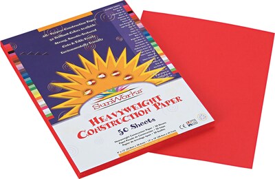 Prang Construction Paper, Holiday Red,  9 x 12, 50 Sheets (P9903)