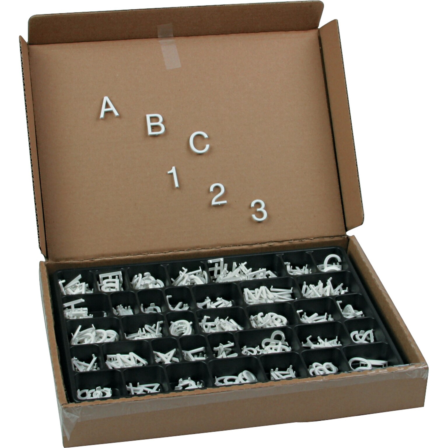 Quartet® Characters for Felt Letter Boards, 1, White, Helvetica, 300/Set