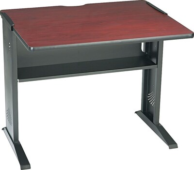 Safco 36 Workstation Desk, Mahogany/Medium Oak (1930)