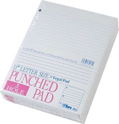 TOPS The Legal Pad Writing Pads, 8-1/2 x 11, Legal Ruled, White, 50 Sheets/Pad, 12 Pads/Pack (7526)