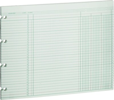 Wilson Jones® Columnar Ruled Sheet, 9 1/4 x 11 7/8, 30 Line, 3 Column, 100/Pk