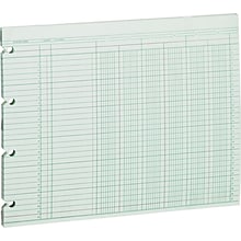 Wilson Jones Columnar Sheets, Ledger Paper, Ruled, 30 Lines, 6 Columns, Green Paper, 9 1/4 x 11 7/8