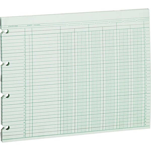 Wilson Jones Columnar Sheets, Ledger Paper, Ruled, 30 Lines, 6 Columns