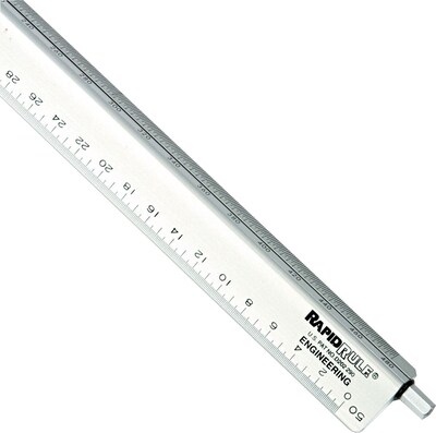 Chartpak® Adjustable Triangular Scale Aluminum Engineers Ruler, 12", Silver