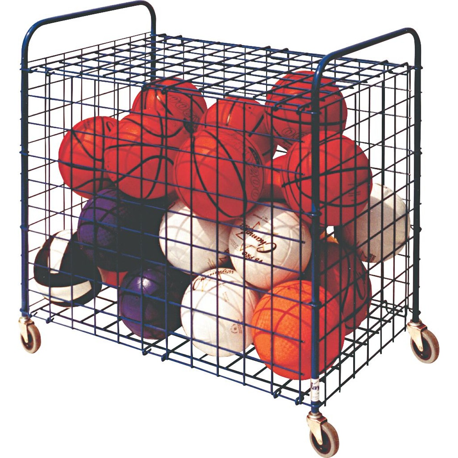 Lockable Ball Storage Cart with Hinged Cover, Holds up to 24 Assorted Balls (CHULFX)