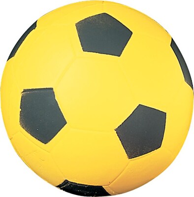 Champions Coated Foam Soccer Sport Ball for Indoor/Outdoor Use, Yellow/Black, 12 oz.