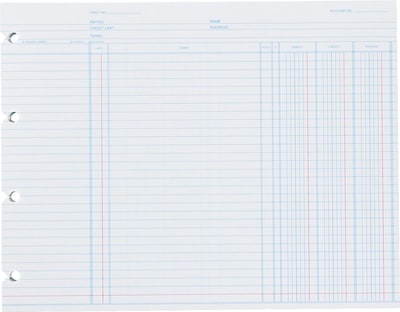 Wilson Jones® Ledger Paper, Balance Ledger, 9 1/4" x 11 7/8", Green, 100 Sheets