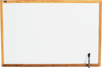Quartet Standard Melamine Dry-Erase Whiteboard, Oak Frame, 3 x 2 (S573)
