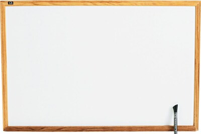 Quartet Standard Melamine Dry-Erase Whiteboard, Oak Frame, 3 x 2 (S573)