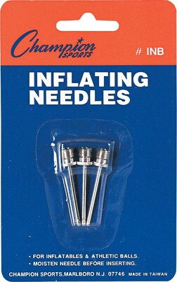 Champions Nickel-Plated Inflating Needles for Electric Inflating Pump, 3 Needles/Pk