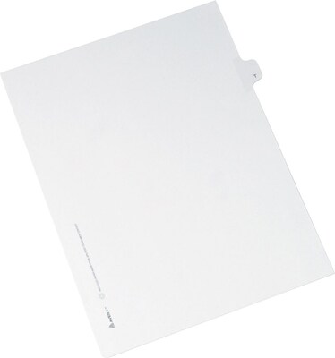 Avery Individual Allstate Style Legal Dividers, T-Tab, White, 25/Pack (82182)