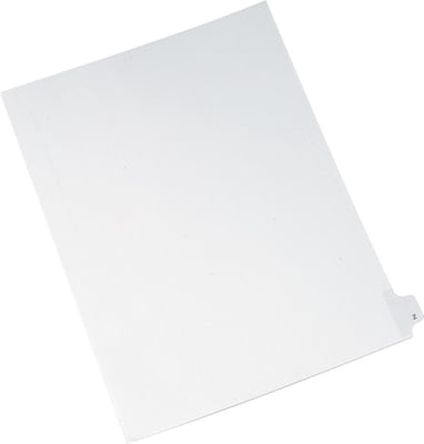 Avery Style Allstate Letter Z Divider, White, 25/Pack (82188)