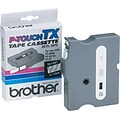 Brother TX-1351 Printer Label, 1/2W, White on Clear