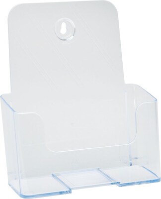 Deflect-O Docuholder Brochure Holder,  7.75" x 6.5", Vertical, Wall Mounted, Clear Plastic (DEF74901)