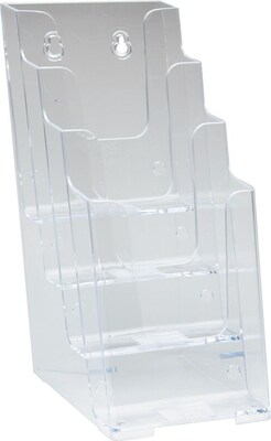 Deflecto® DocuHolder® Literature Holder, 4.875 x 10, Crystal Clear Plastic, 4/Carton (77701)