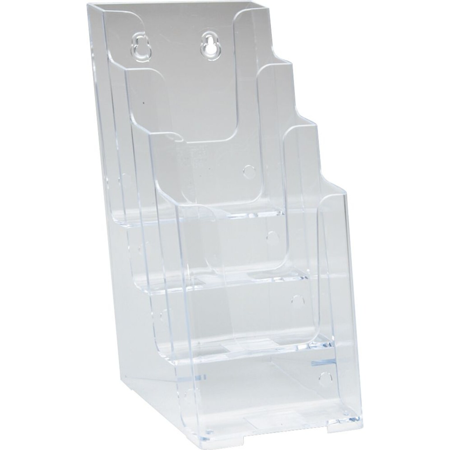 Deflect-O Docuholder Brochure Holder, 4.875 x 10, Vertical, Desktop/Wall, Crystal Clear Plastic, 4/Carton (77701)