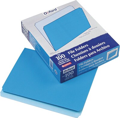 Pendaflex Recycled File Folder, Straight Cut, Letter Size, Blue, 100/Box (152 BLU)