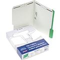 Pendaflex Reinforced Top Fastener Folders, 1/3 Cut, Letter Size, Green/Grid Interior, 50/Box