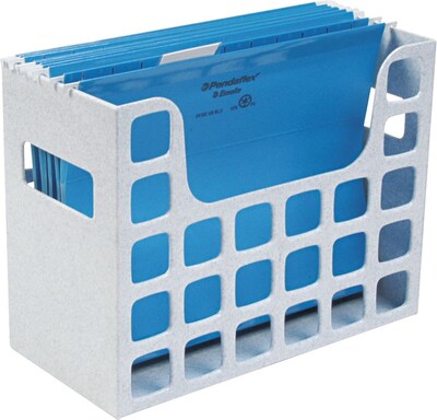 Oxford Decoflex Hanging File Folder Box, Plastic, Granite, 9 1/2H x 12 3/16W x 6D (ESS23054)