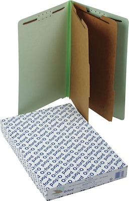 Pendaflex Reinforced Pressboard Classification Folder, 2-Dividers, 2" Expansion, Legal Size, Light Green, 10/Box (23324)