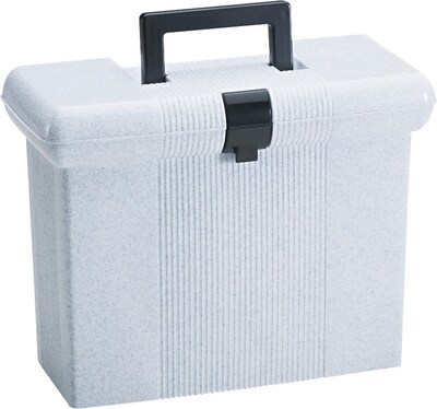 Esselte Portfile Plastic File Box w/ Hinged Lid, Letter Size, Granite (ESS41737)