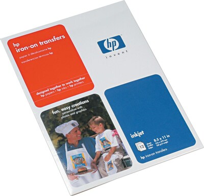 HP Iron-On Transfer Paper, 8.5 x 11, 12/Pack (C6049A)