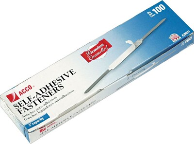 ACCO® 2 Premium Self-Adhesive Fastener, 100/Box (70021)