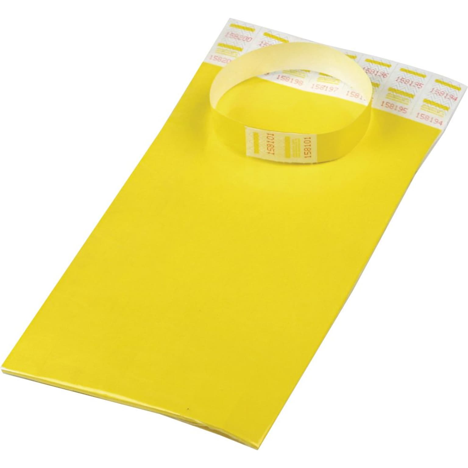 Advantus Sequentially Numbered Crowd Control Wristbands, Yellow, 100/Pack (AVT75444)