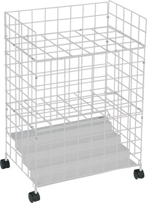 Safco Wire Mobile File Cart with Lockable Wheels, White (3088)