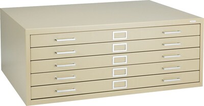 Safco® Versatile Steel Flat Files, 5-Drawers: 37x26, 16-1/2Hx40-3/8Wx29-3/8D, Tan