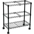 Safco 2-Shelf Metal Mobile File Cart with Swivel Wheels, Black (5278BL)