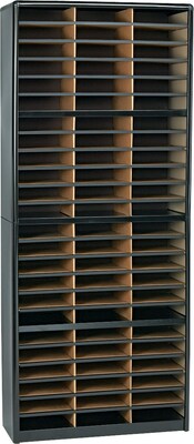Safco 72-Compartment Literature Organizers, 9.75 x 13.5, Black (7131BL)