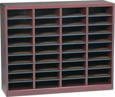 Safco E-Z Stor® 36-Compartment Literature Organizers, 40 x 11.75, Mahogany (9321MH)