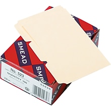 Smead® Recycled Self-Tab Card Guides, Blank, 3 x 5, Manila, 100/Box (55030)