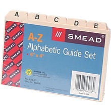 Smead Heavyweight A-Z Card Guides,  4 x 6, Manila, 25/St (56076)