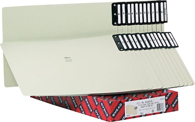 Smead 100% Recycled Hanging Folder Tab, 9.5 x 15.75, Gray/Green, 25/Set (63276)