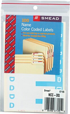 Alphabetical Character Labels, D And Q, Light Blue, 100/Pk
