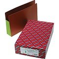 Smead Extra Wide 30% Recycled Reinforced File Pocket, 3 1/2 Expansion, Legal Size, Green/Redrope, 10/Box (SMD74680)