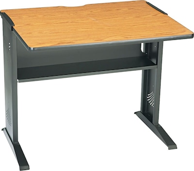 Safco 36 Workstation Desk, Mahogany/Medium Oak (1930)
