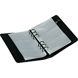 Samsill® Regal Leather Business Card Binder, 120 Card Cap, 2 x 3 1/2 Cards, Black