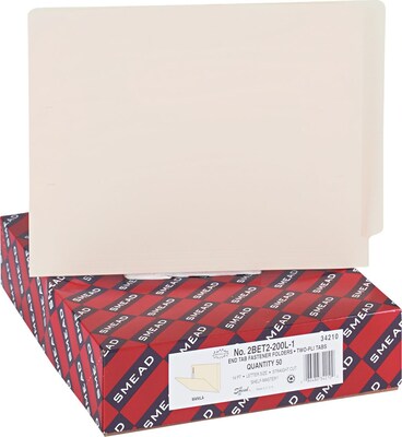 Smead Shelf-Master Reinforced Heavy Duty End Tab Classification Folder, Letter Size, Manila, 50/Box (34210)