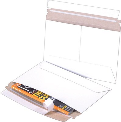 Self-Seal Side-Opening StayFlat White Mailers, 9 x 6, 200/Case