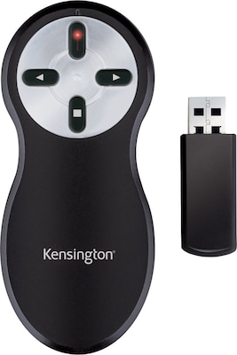 Kensington® Wireless Presenter with Laser Pointer, 2.4GHz, Black (33374)