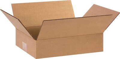 3Hx9Wx12L Single-Wall Flat Corrugated Boxes; Brown, 25 Boxes/Bundle