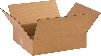 14.38 x 12.5 x 3.5 Shipping Boxes, 32 ECT, Brown, 25/Bundle (14123)