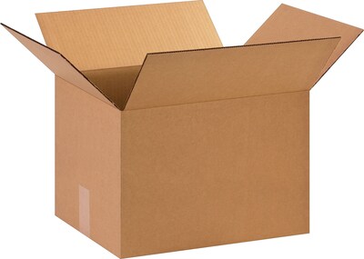 15Lx12Wx10H(D) Single-Wall Corrugated Boxes; Brown, 25 Boxes/Bundle